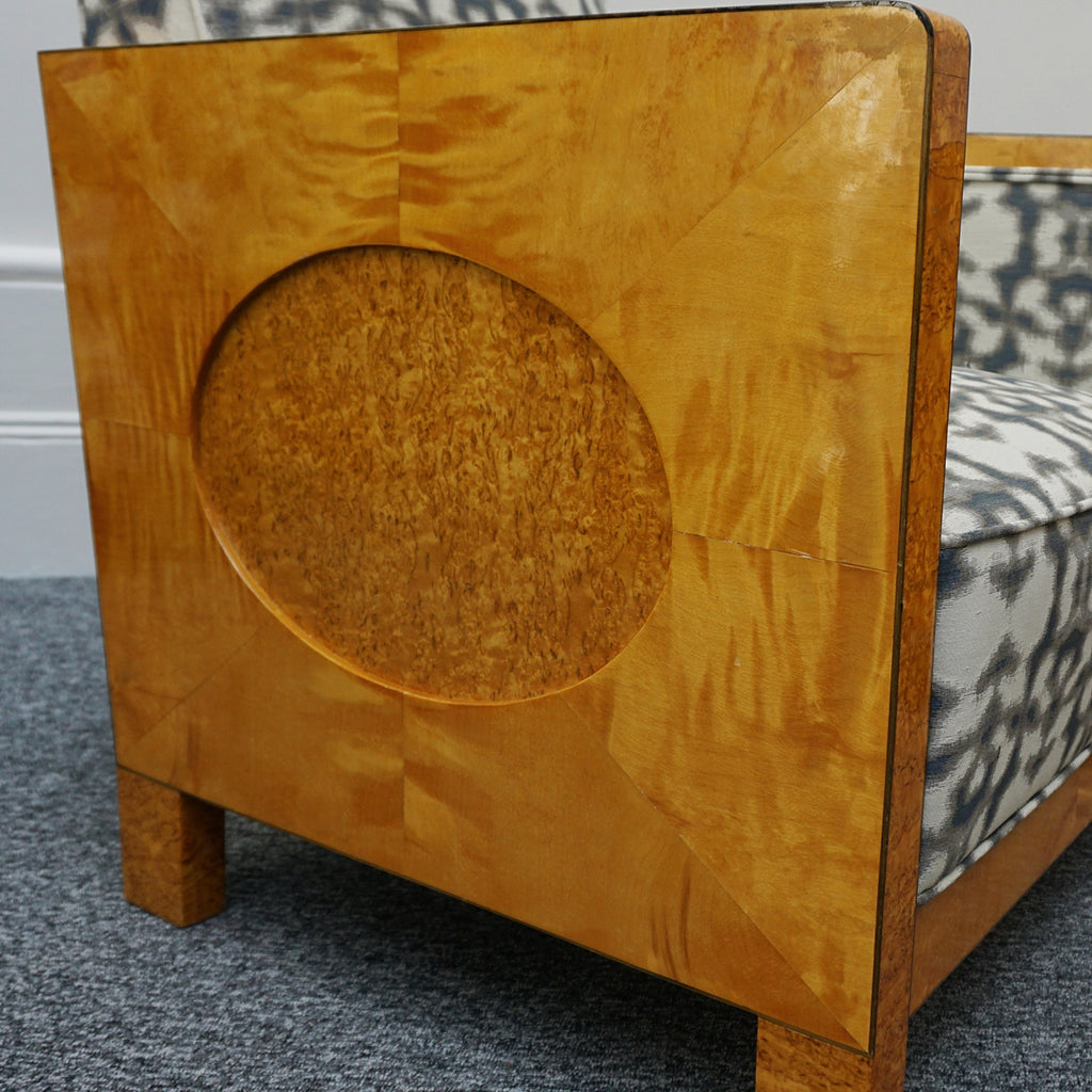 Vintage Art Deco Northern European Club/Lounge Chairs Circa 1930  Karelian Birch - Jeroen Markies Art Deco