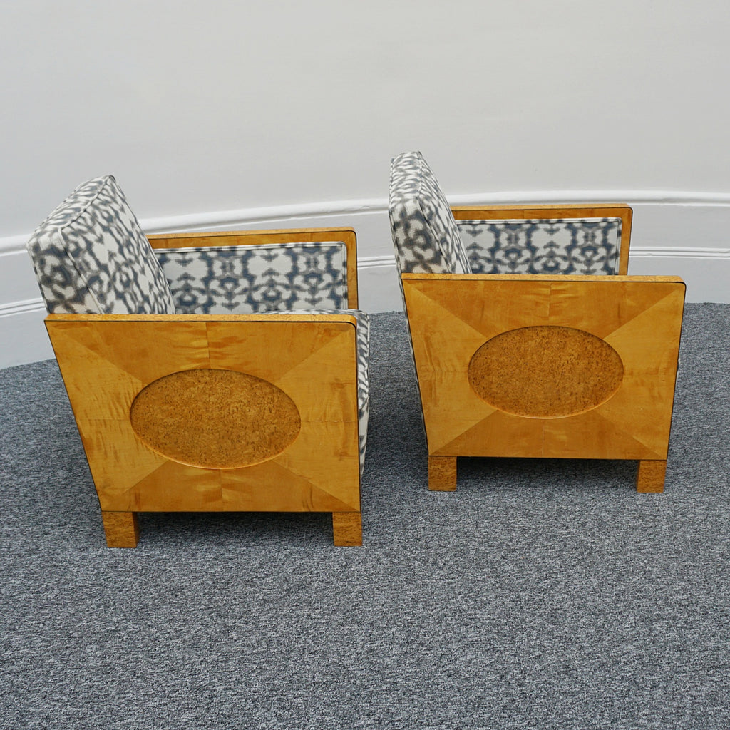 Vintage Art Deco Northern European Club/Lounge Chairs Circa 1930  Karelian Birch - Jeroen Markies Art Deco