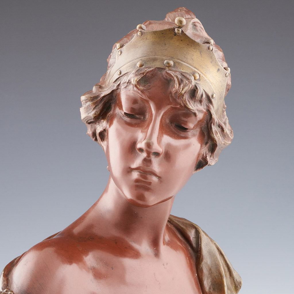 Emmanuel Villanis 'Lucrece' Bronze Bust 37cm high Original Art Nouveau Sculpture - Jeroen Markies Art Deco