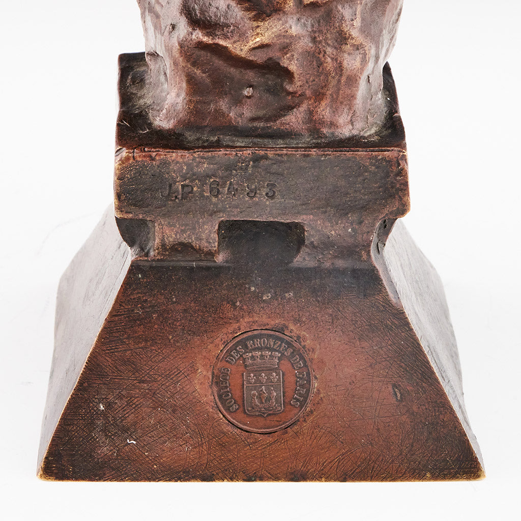 Emmanuel Villanis 'Lucrece' Bronze Bust 37cm high Original Art Nouveau Sculpture - Jeroen Markies Art Deco