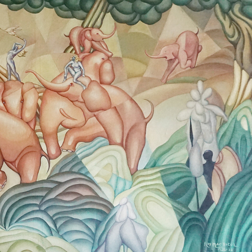 Roy MacNicol (1889-1970) Abstract Art Deco Oil on Canvas Painting - Jeroen Markies Art Deco