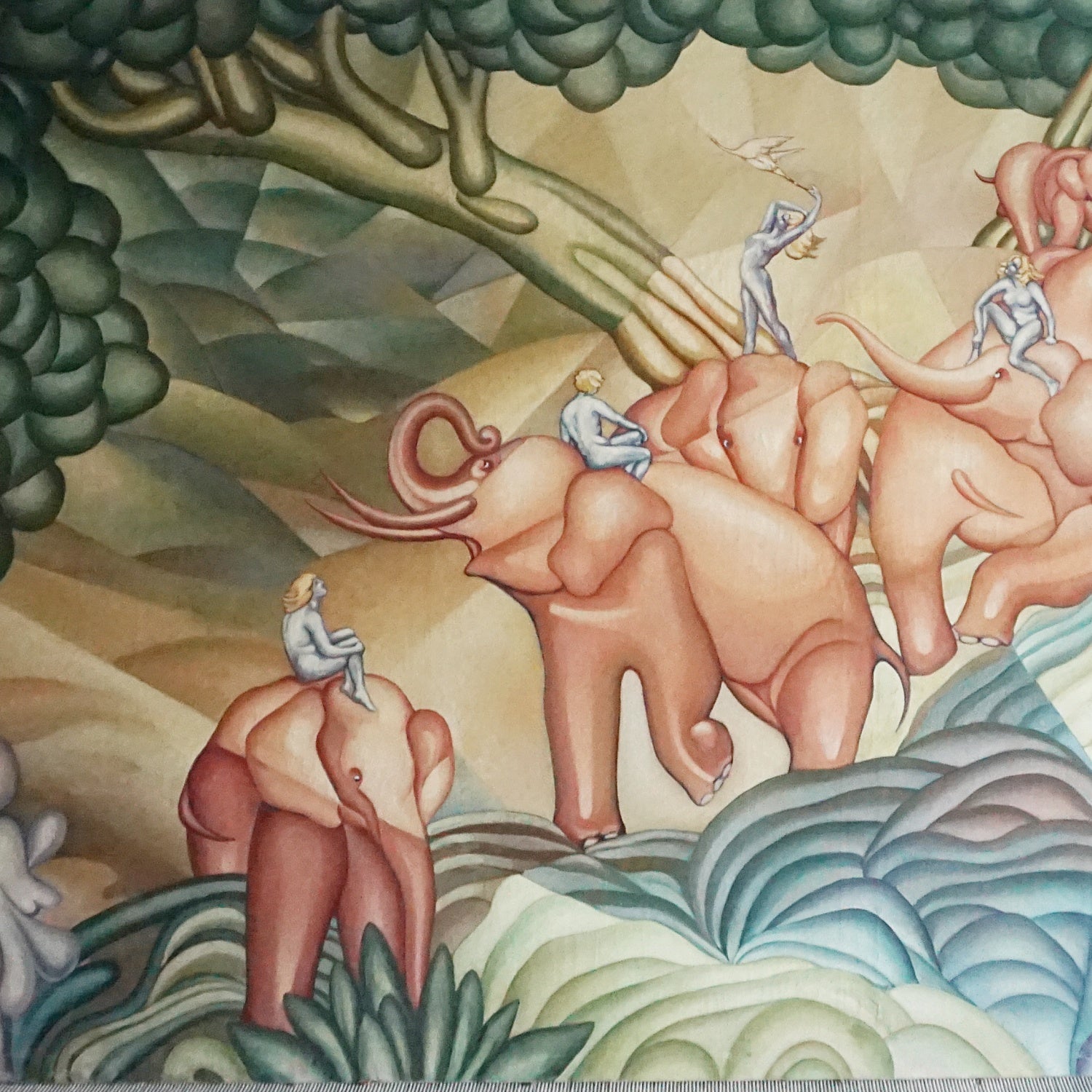 Roy MacNicol (1889-1970) Abstract Art Deco Oil on Canvas Painting - Jeroen Markies Art Deco