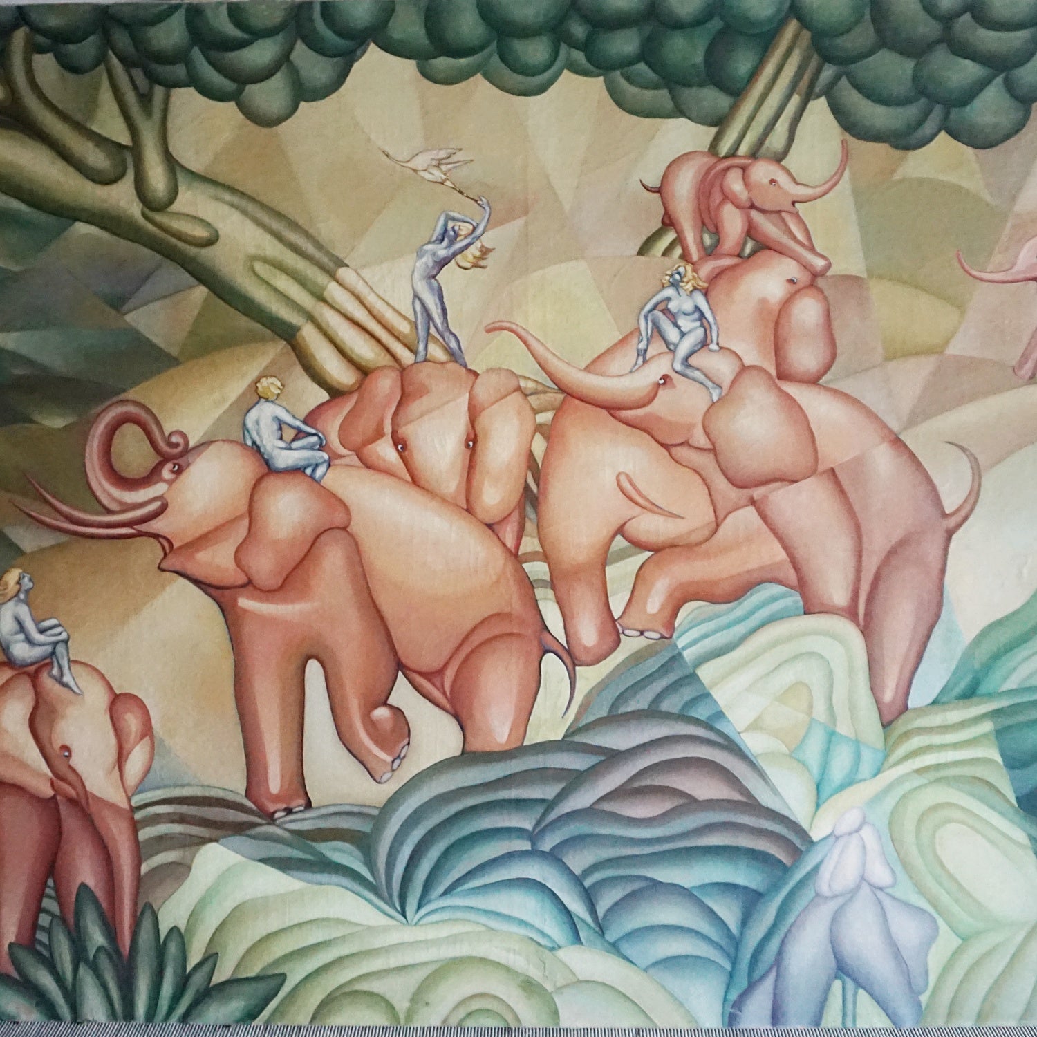 Roy MacNicol (1889-1970) Abstract Art Deco Oil on Canvas Painting - Jeroen Markies Art Deco