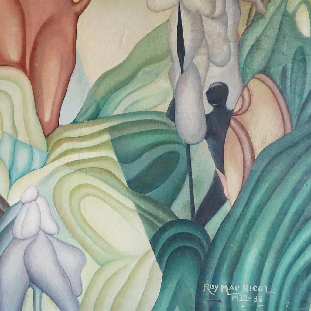 Roy MacNicol (1889-1970) Abstract Art Deco Oil on Canvas Painting - Jeroen Markies Art Deco