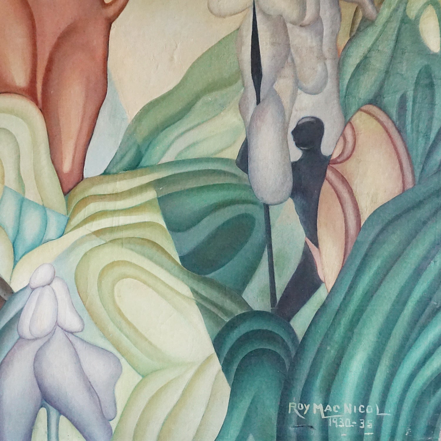 Roy MacNicol (1889-1970) Abstract Art Deco Oil on Canvas Painting - Jeroen Markies Art Deco