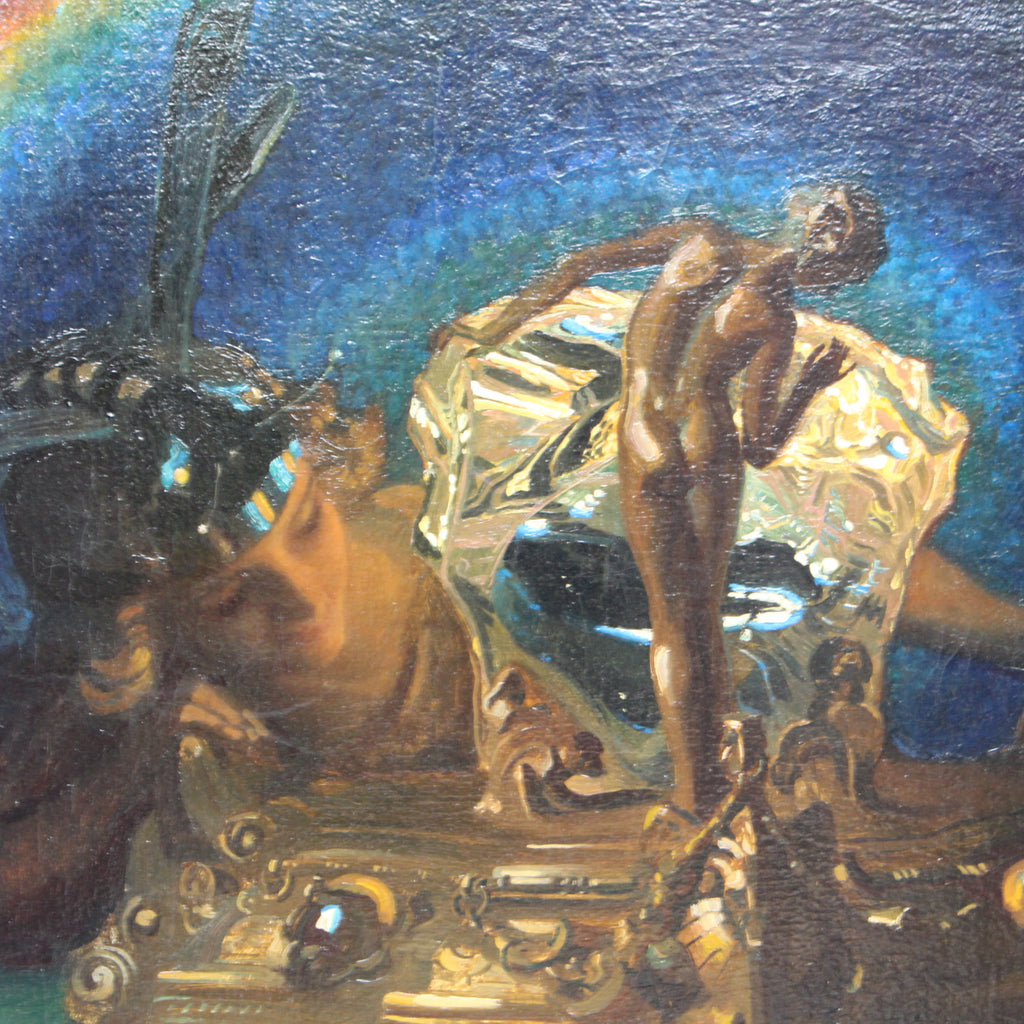 art deco oil painting frank owen salisbury