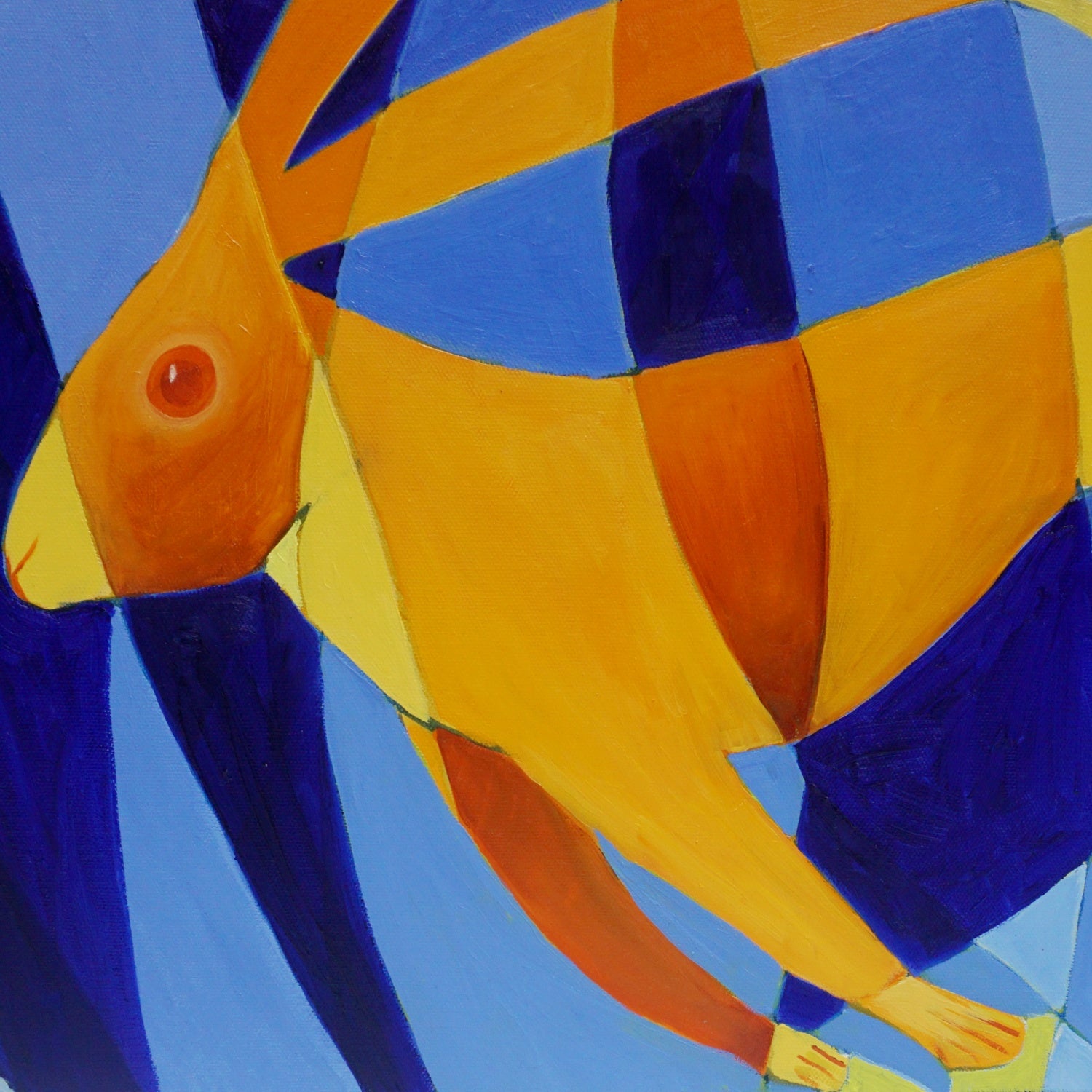 'March Hares' a Contemporary Oil on Canvas Painting by Vera Jefferson - Jeroen Markies Art Deco