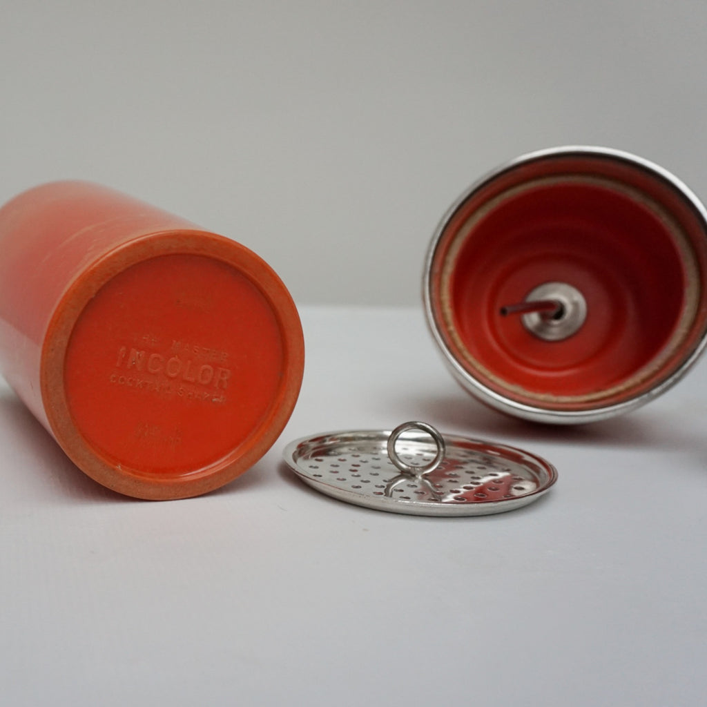 Rare-Original-Red-Master-Incolor-Recipe-Cocktail-Shaker-1935-Jeroen Markies Art Deco