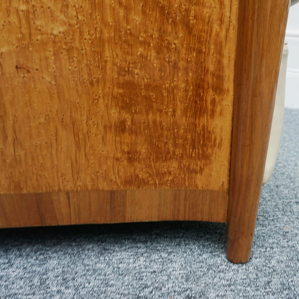 Vintage Art Deco Sofa and Chairs Leather Upholstery and Birdseye Maple - Jeroen Markies Art Deco