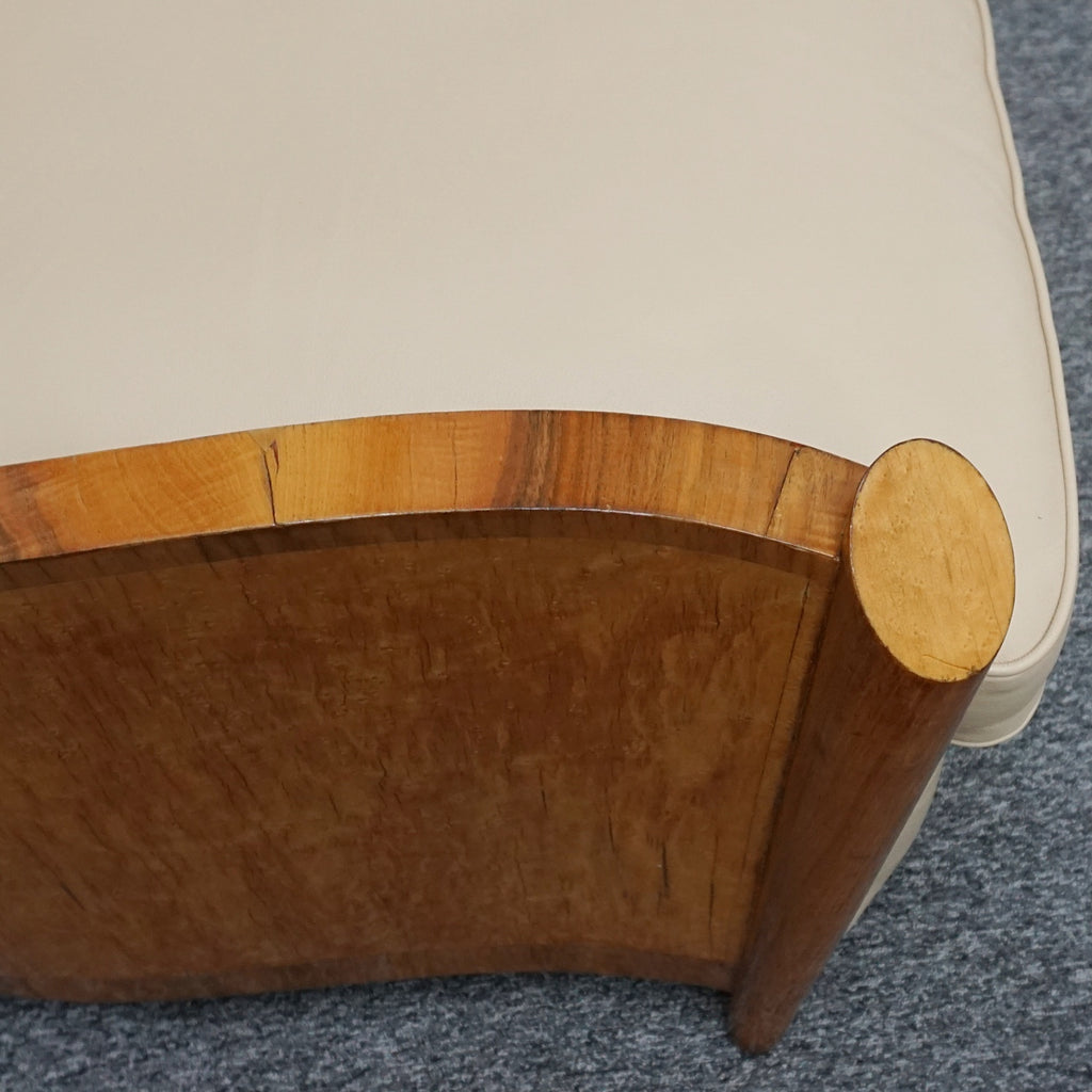 Vintage Art Deco Sofa and Chairs Leather Upholstery and Birdseye Maple - Jeroen Markies Art Deco