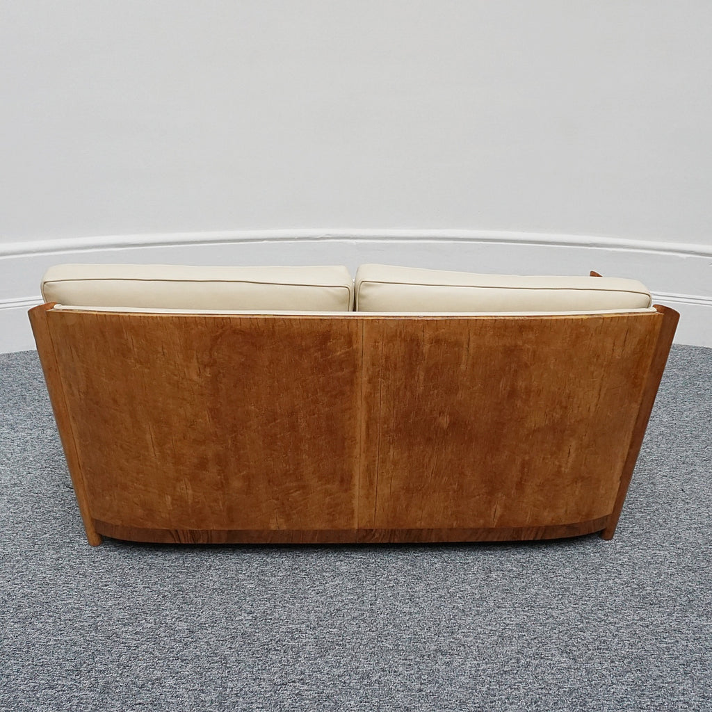 Vintage Art Deco Sofa and Chairs Leather Upholstery and Birdseye Maple - Jeroen Markies Art Deco