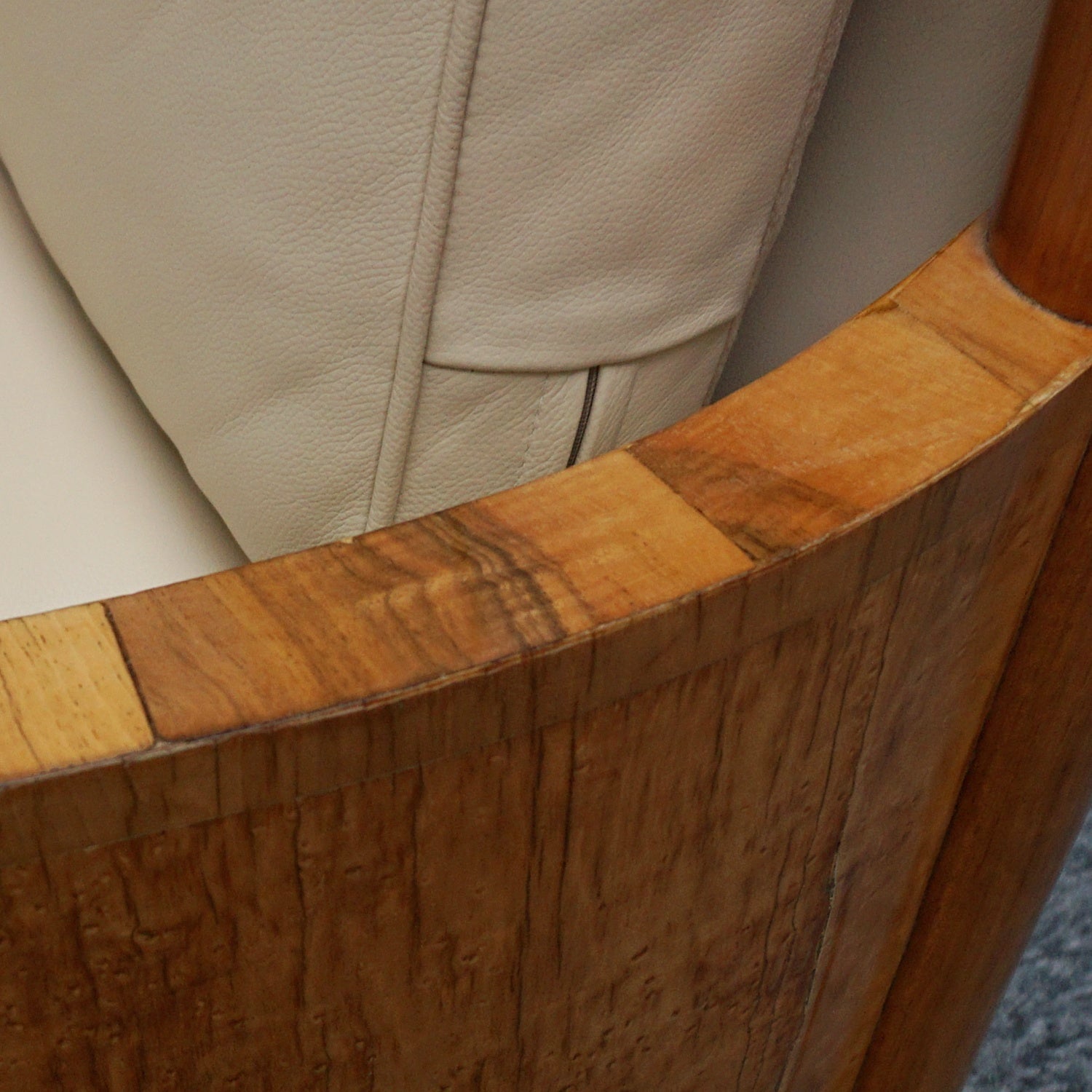 Vintage Art Deco Sofa and Chairs Leather Upholstery and Birdseye Maple - Jeroen Markies Art Deco