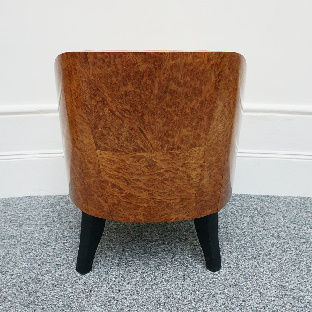 Original Vintage Art Deco Club Armchairs in Brown leather and walnut - Jeroen Markies Art Deco 