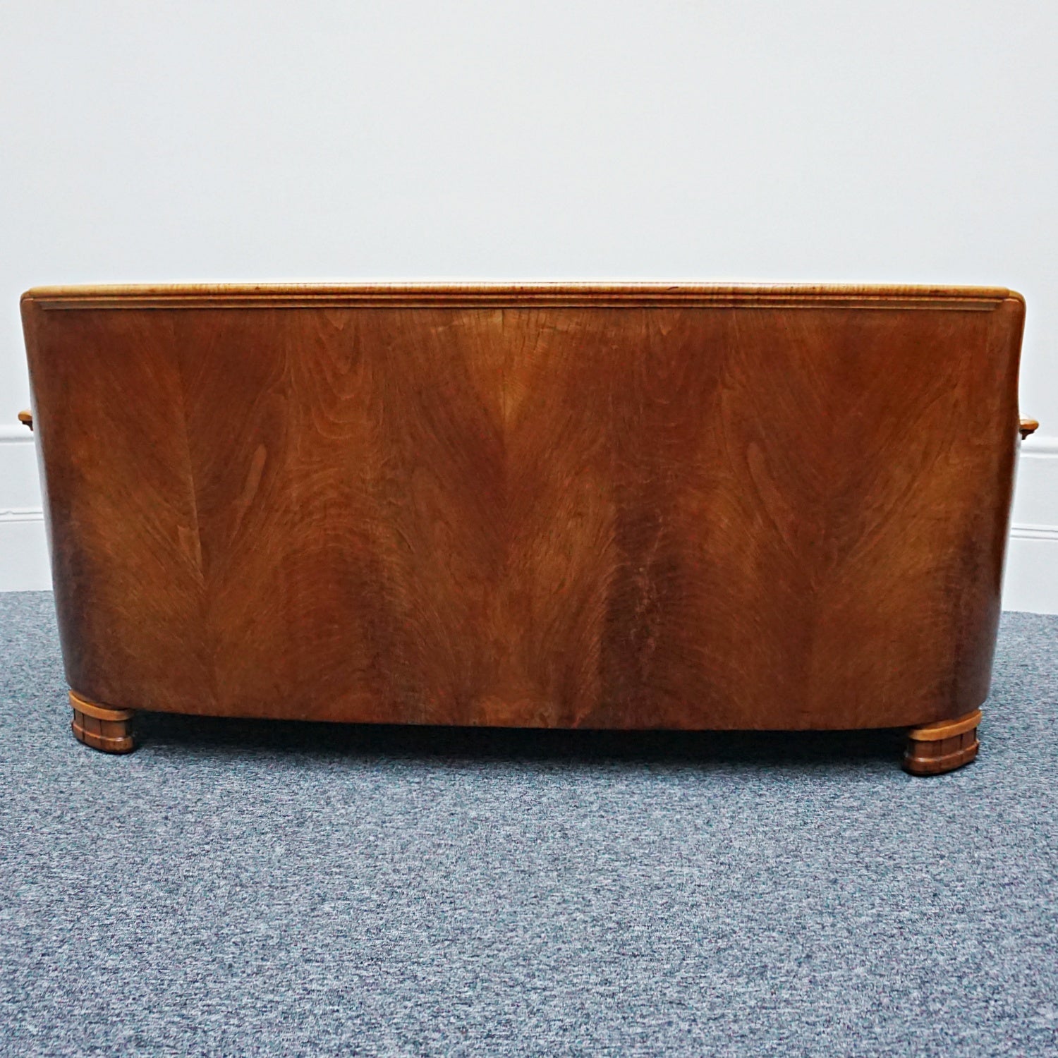 Vintage Art Deco Three Piece Lounge Suite by Maurice Adams Circa 1930 Burr Walnut and Leather - Jeroen Markies Art Deco