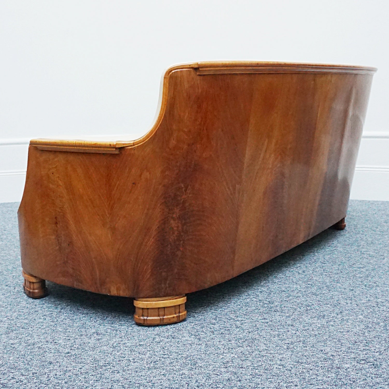 Vintage Art Deco Three Piece Lounge Suite by Maurice Adams Circa 1930 Burr Walnut and Leather - Jeroen Markies Art Deco