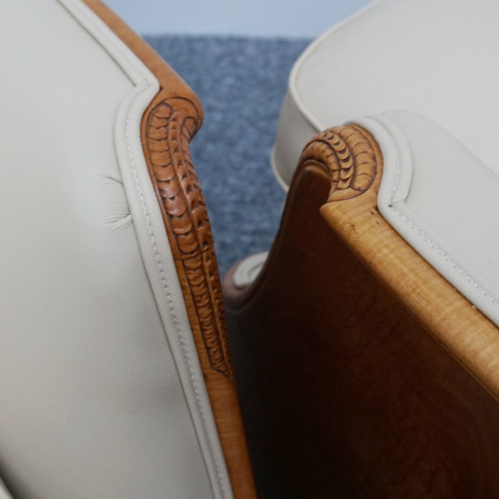 Vintage Art Deco Three Piece Lounge Suite by Maurice Adams Circa 1930 Burr Walnut and Leather - Jeroen Markies Art Deco