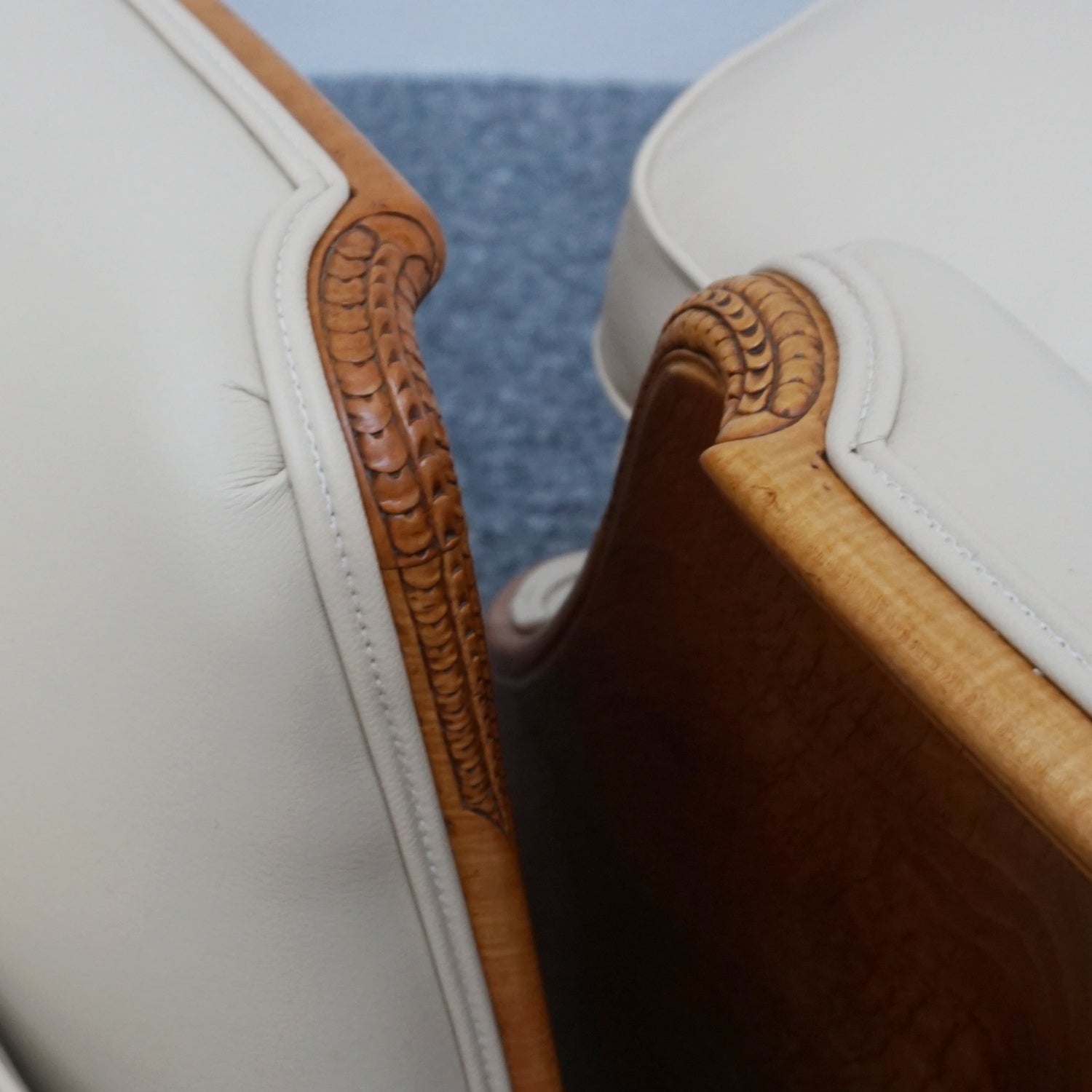 Vintage Art Deco Three Piece Lounge Suite by Maurice Adams Circa 1930 Burr Walnut and Leather - Jeroen Markies Art Deco