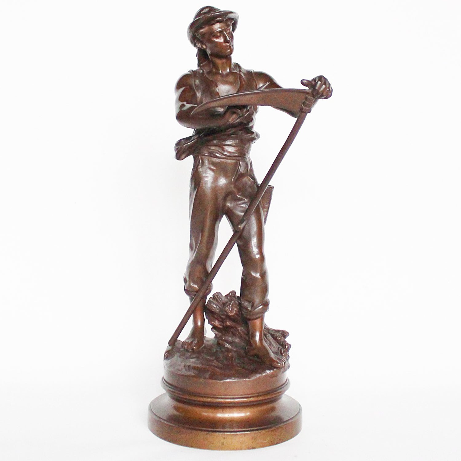 Homme Avec Faux - Mathurin Moreau - Art deco bronze sculpture - Jeroen Markies Art Deco