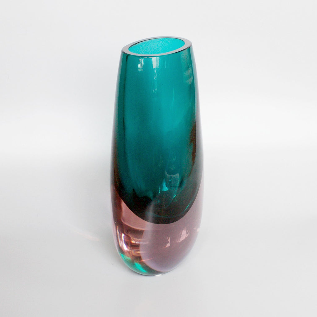 Ars Cenedese Lavender and Green Glass Vase
