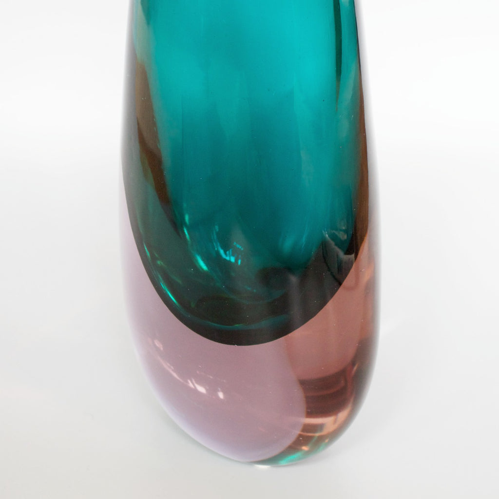 Ars Cenedese Lavender and Green Glass Vase
