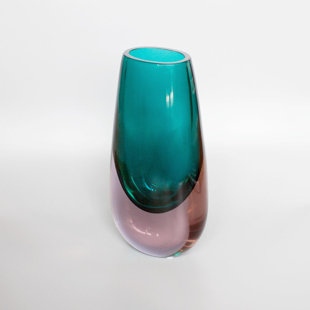Ars Cenedese Lavender and Green Glass Vase