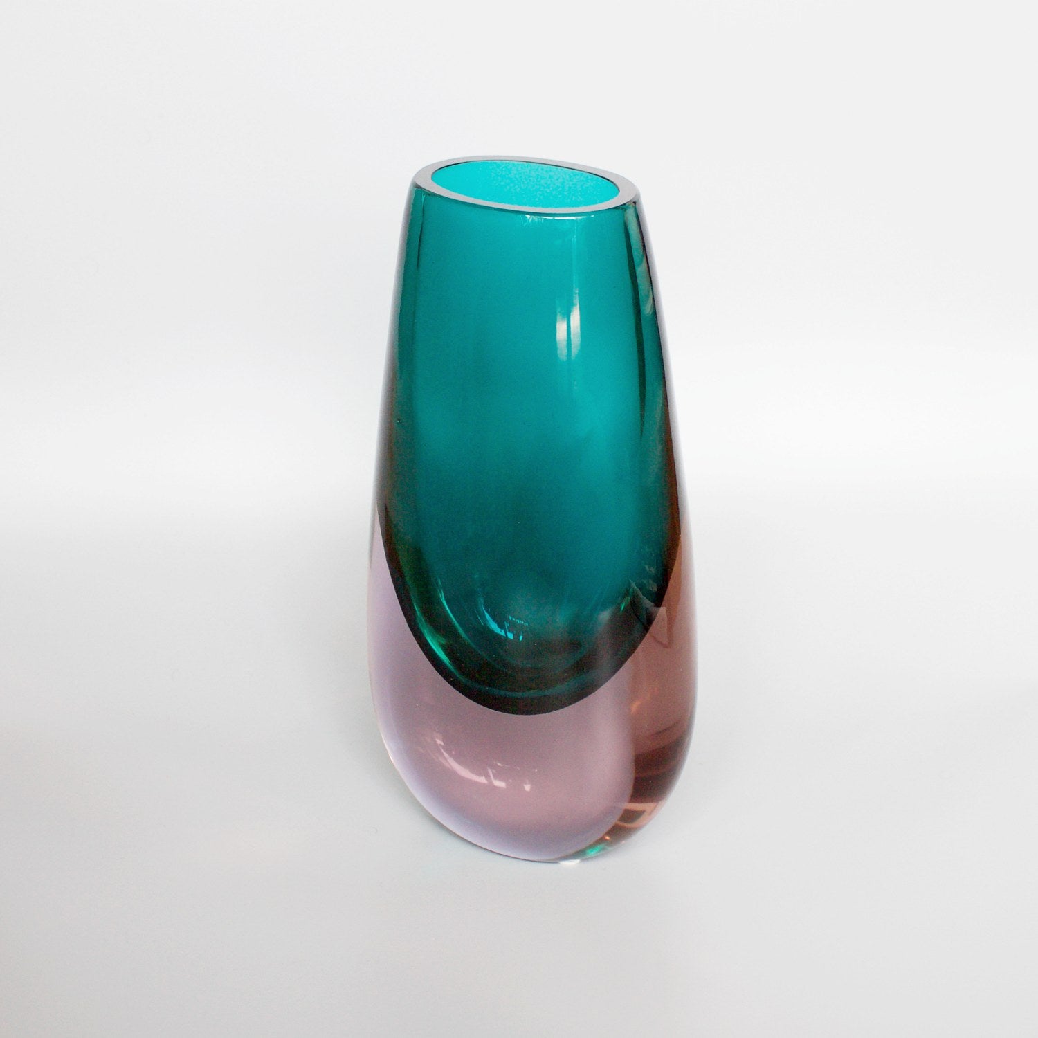 Ars Cenedese Lavender and Green Glass Vase