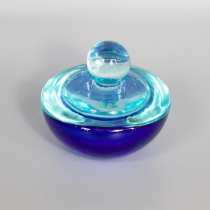 Blue Glass Dish & Cover