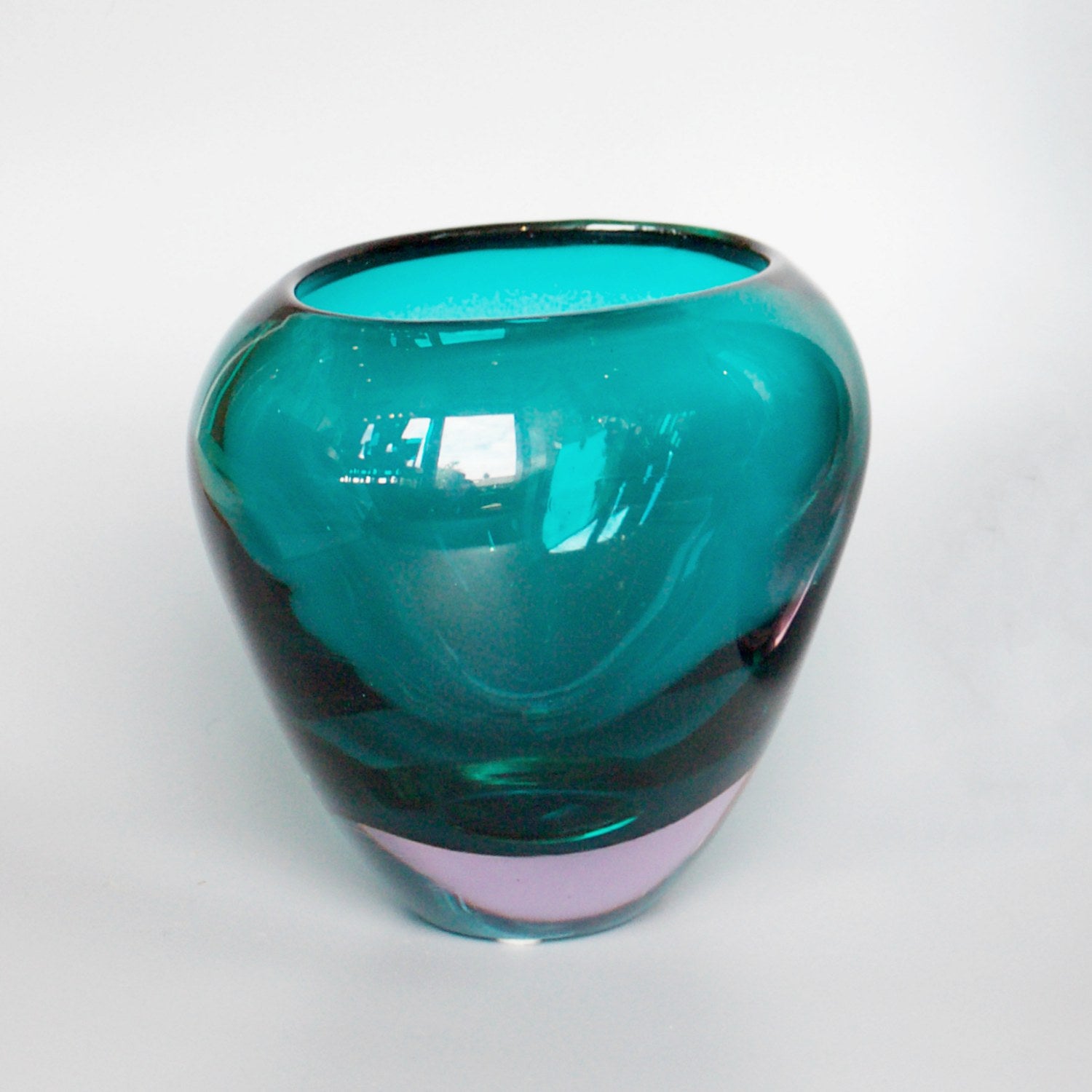 Ars Cenedese Lavender and Green Glass Vase