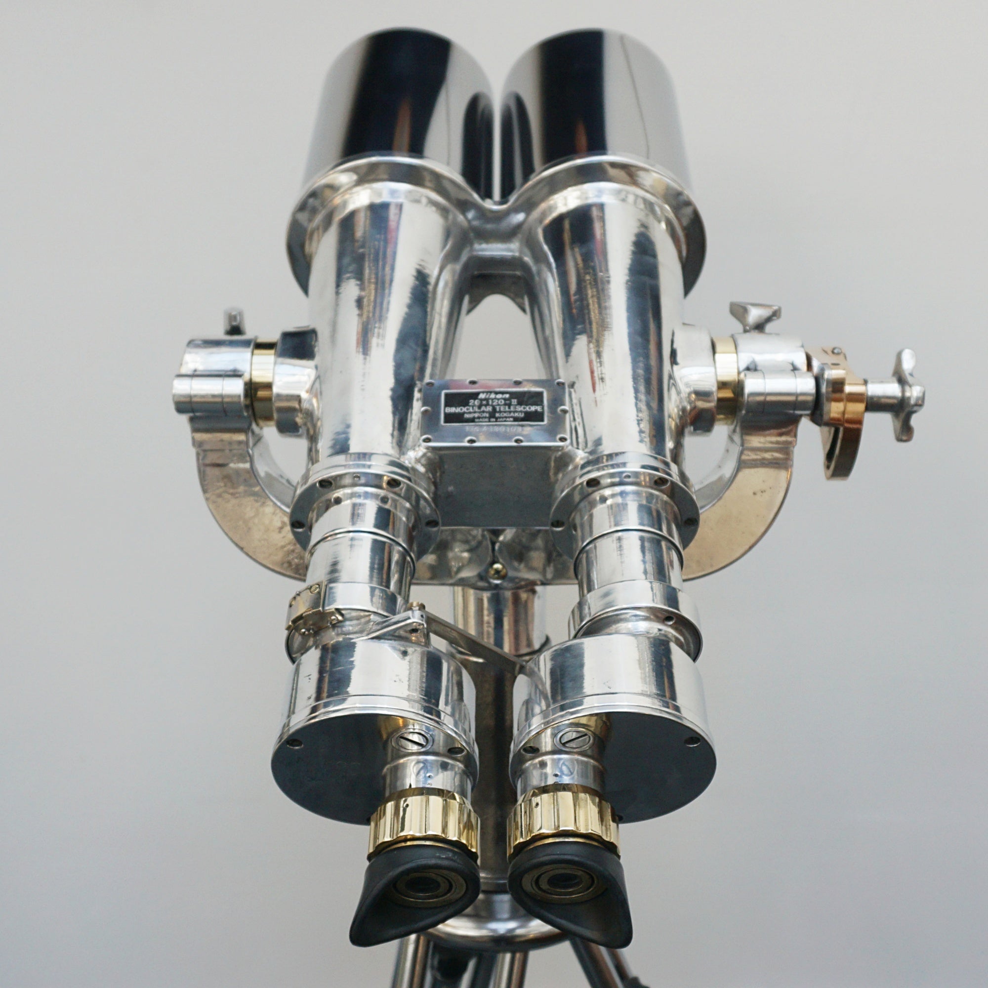 Vintage WW11 Naval/Marine Binoculars on chromed metal tripod - Jeroen Markies Art Deco