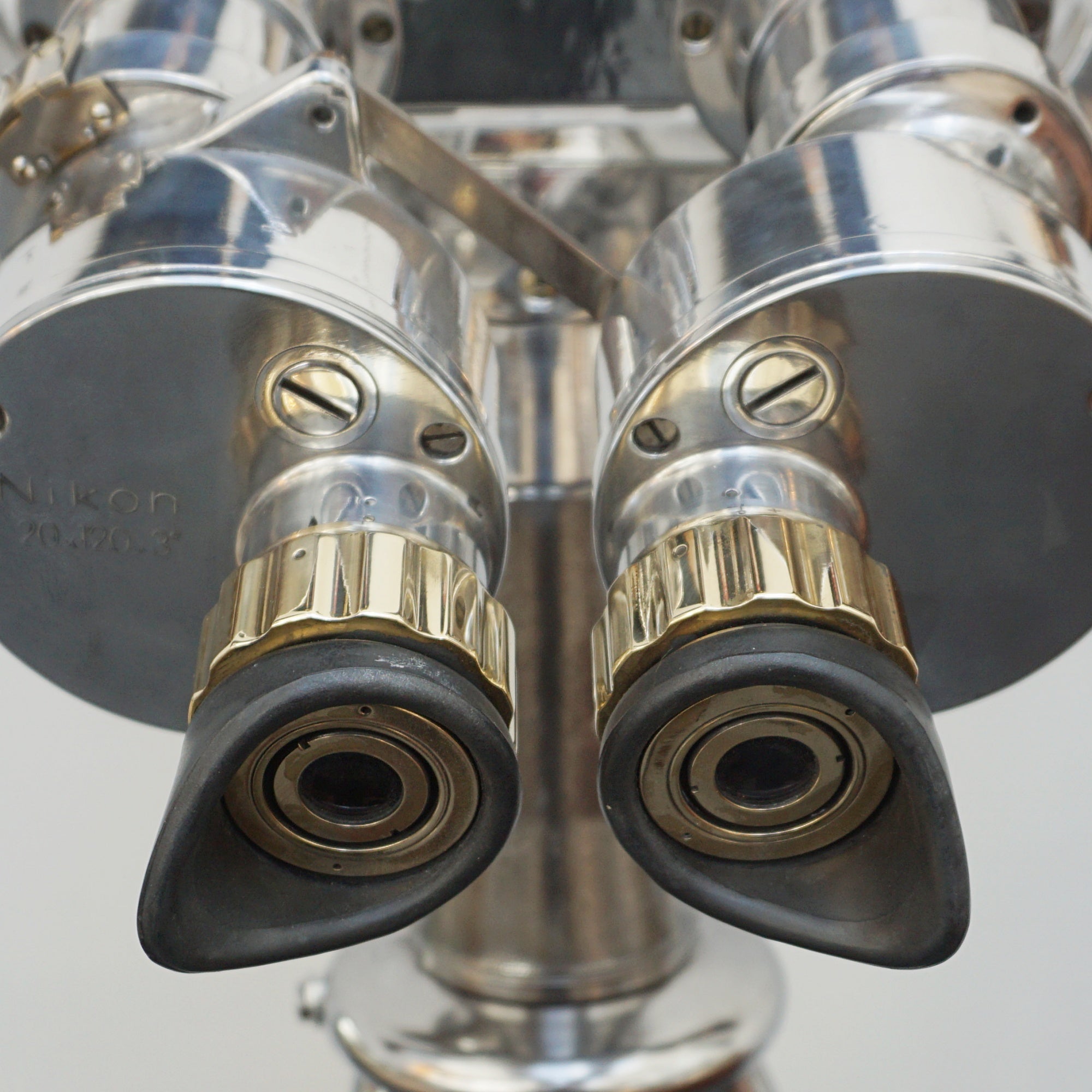 Vintage WW11 Naval/Marine Binoculars on chromed metal tripod - Jeroen Markies Art Deco