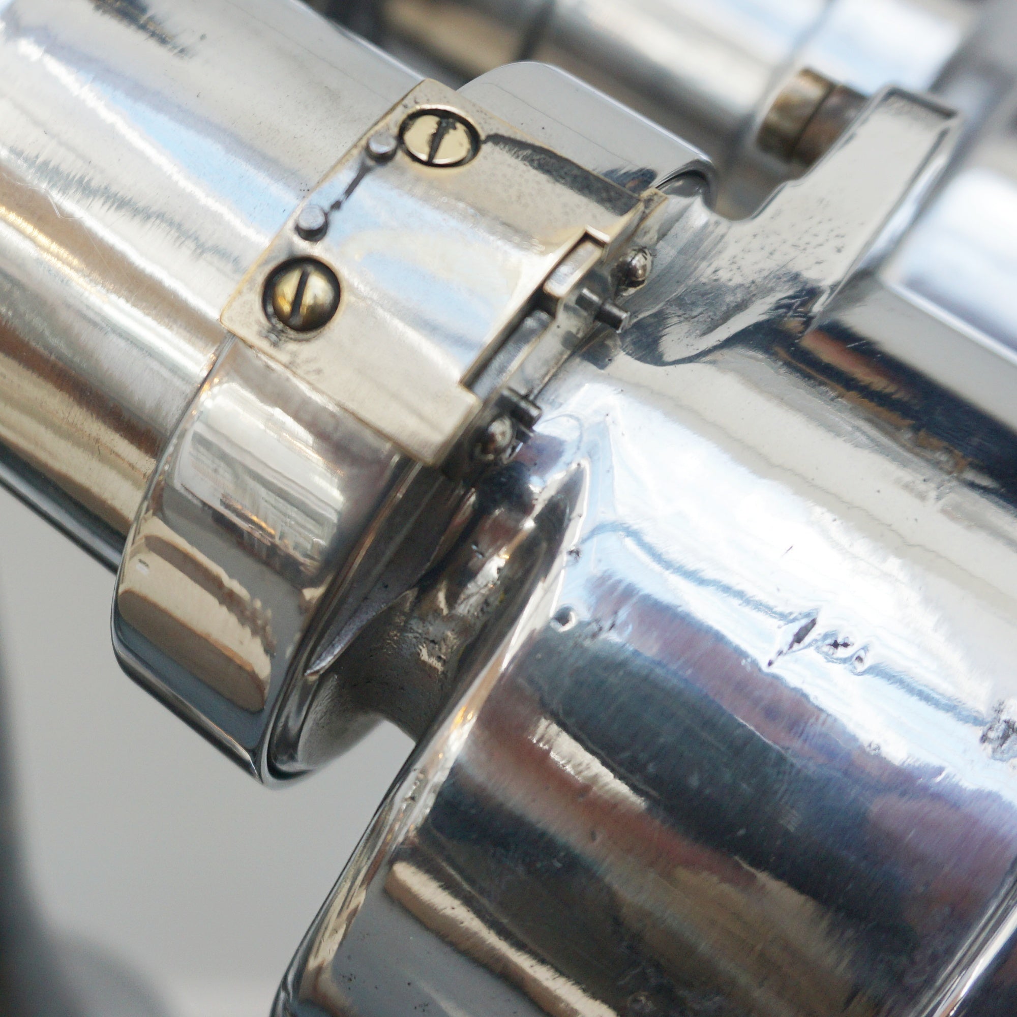 Vintage WW11 Naval/Marine Binoculars on chromed metal tripod - Jeroen Markies Art Deco