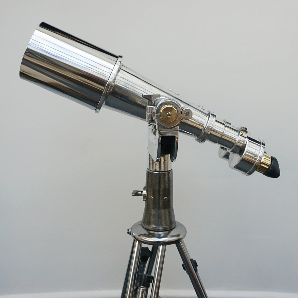 Vintage WW11 Naval/Marine Binoculars on chromed metal tripod - Jeroen Markies Art Deco