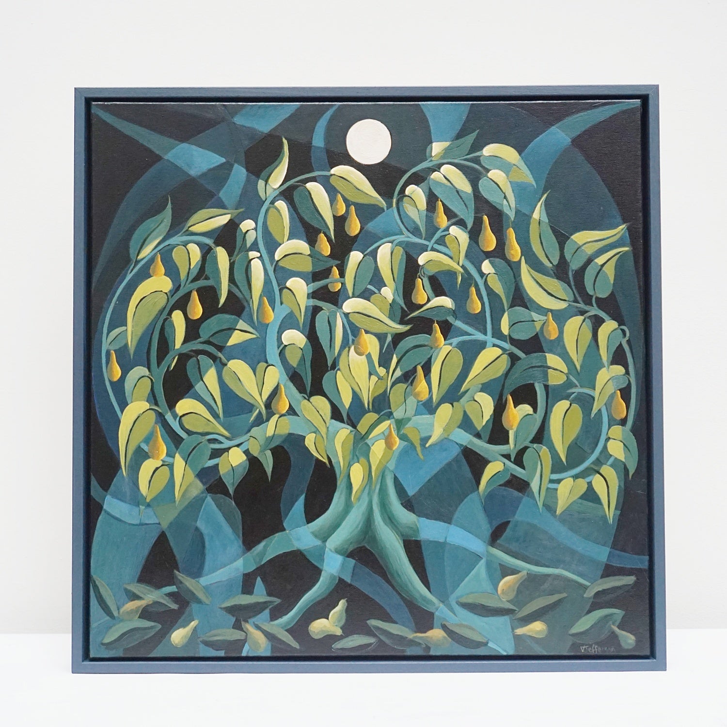 Contemporary Pear Tree Painting On Oil Canvas by Vera Jefferson- Jeroen Markies Art Deco 
