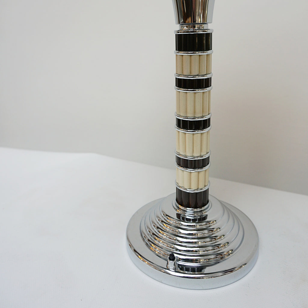 Dome Lamps - Reeded Brown and Ivory Bakelite Stem - Jeroen Markies Art Deco