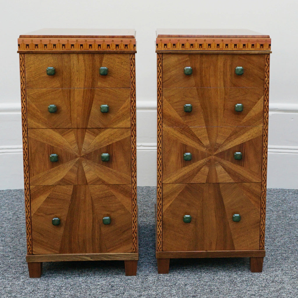 Vintage Original and Unique Art Deco Pair of Chest of Drawers English Circa 1925 - Jeroen Markies Art Deco