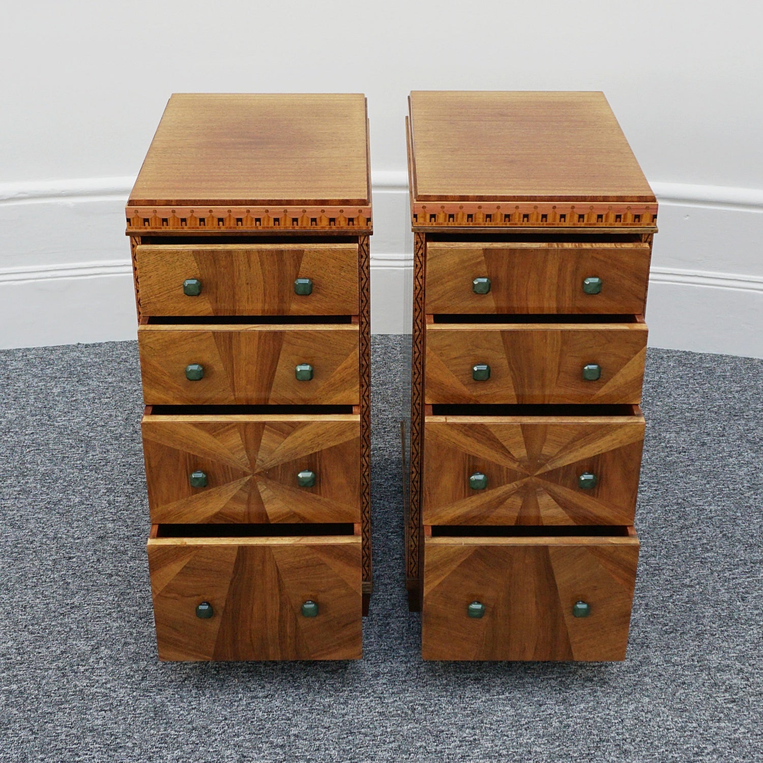 Vintage Original and Unique Art Deco Pair of Chest of Drawers English Circa 1925 - Jeroen Markies Art Deco