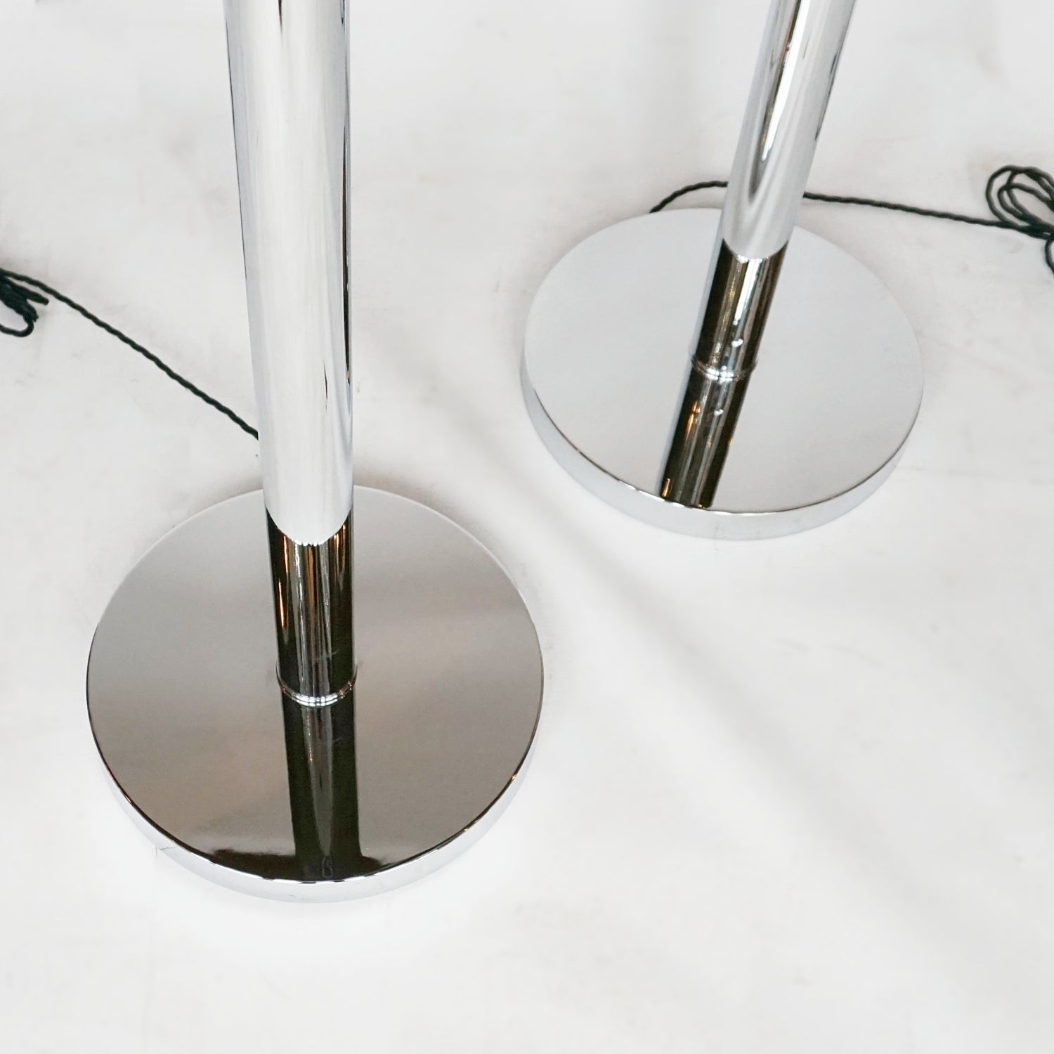 Pair of Art Deco Chromed Metal Uplighters - Jeroen Markies Art Deco