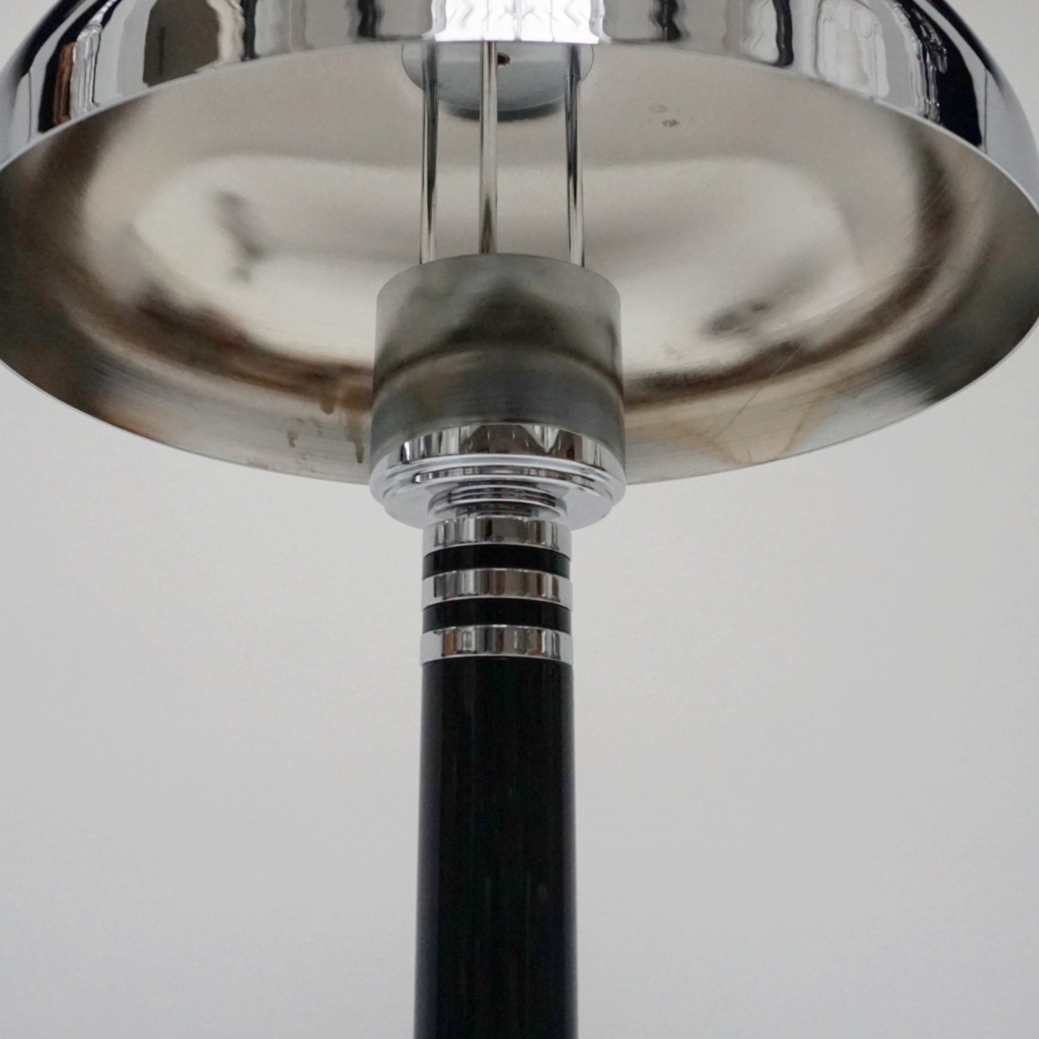 Pair of Art Deco Style Dome Lamps Black Bakelite and Chromed Metal - Jeroen Markies Art Deco