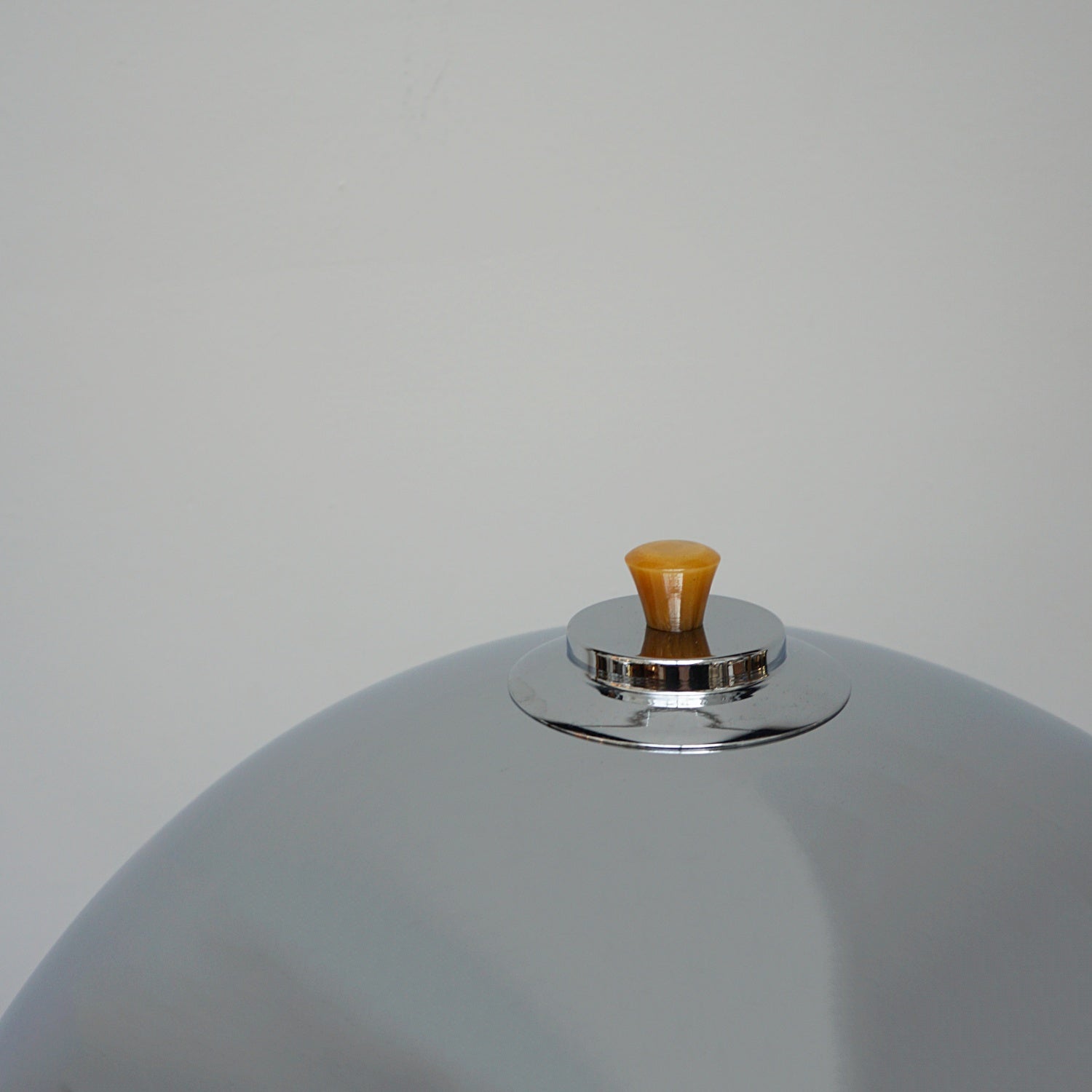 Dome Lamps - Three pieces of fluted marble yellow bakelite - Chromed Metal Shade - Jeroen Markies Art Deco