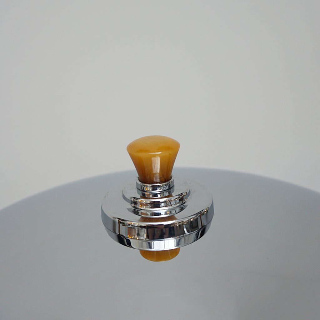 A Pair of Dome Lamps - Fluted Tubes of Marbled Yellow Bakelite Stem - Jeroen Markies Art Deco