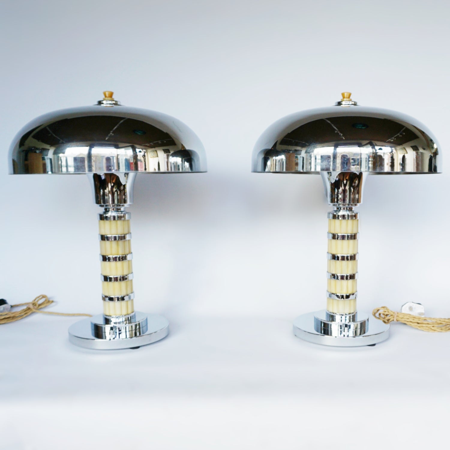 Art Deco Bakelite and Chrome Dome Lamps Jeroen Markies Art Deco 