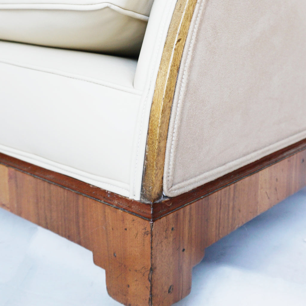 a Pair of Original Vintage Art Deco Lounge Chairs Walnut and Leather Jeroen Markies Art Deco 