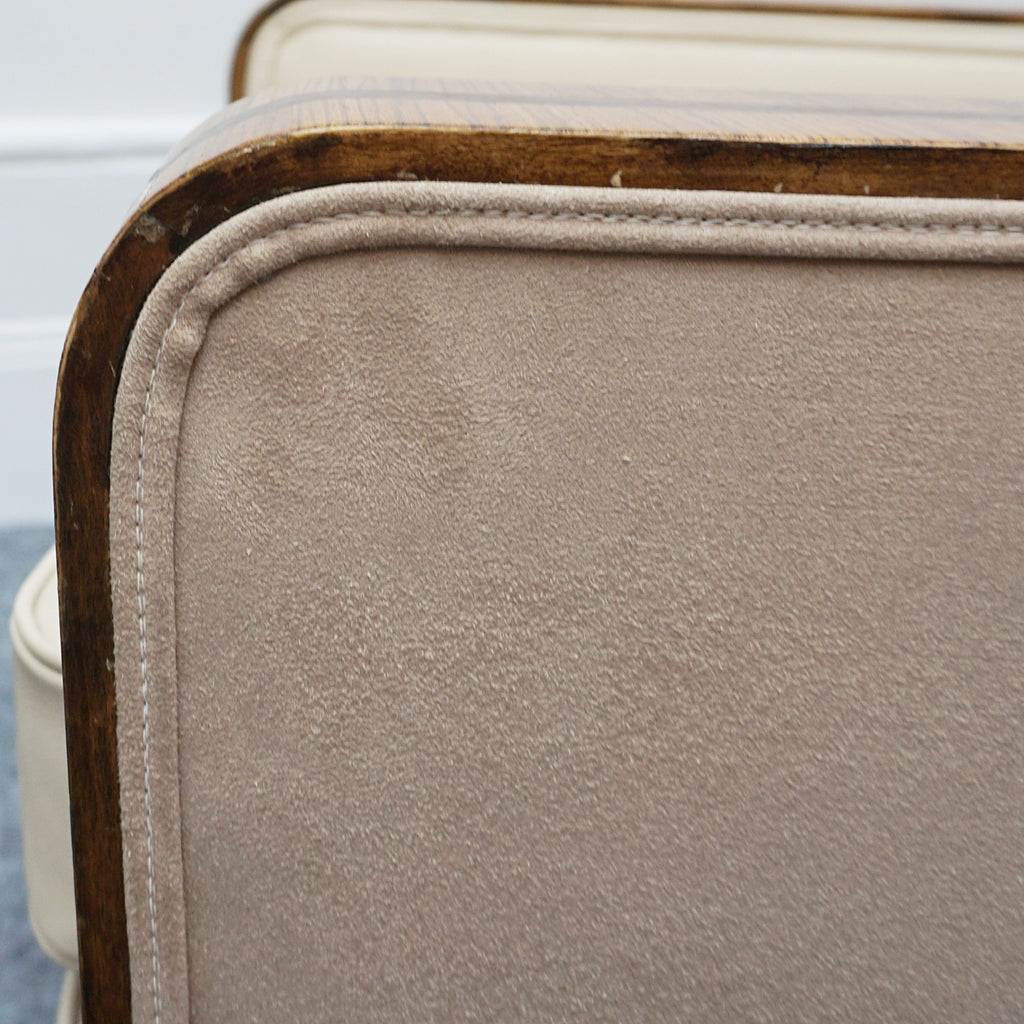 Art Deco Club Armchairs Vintage Art Deco Zebra Wood and Rosewood Cream Leather upholstery - Jeroen Markies Art Deco 