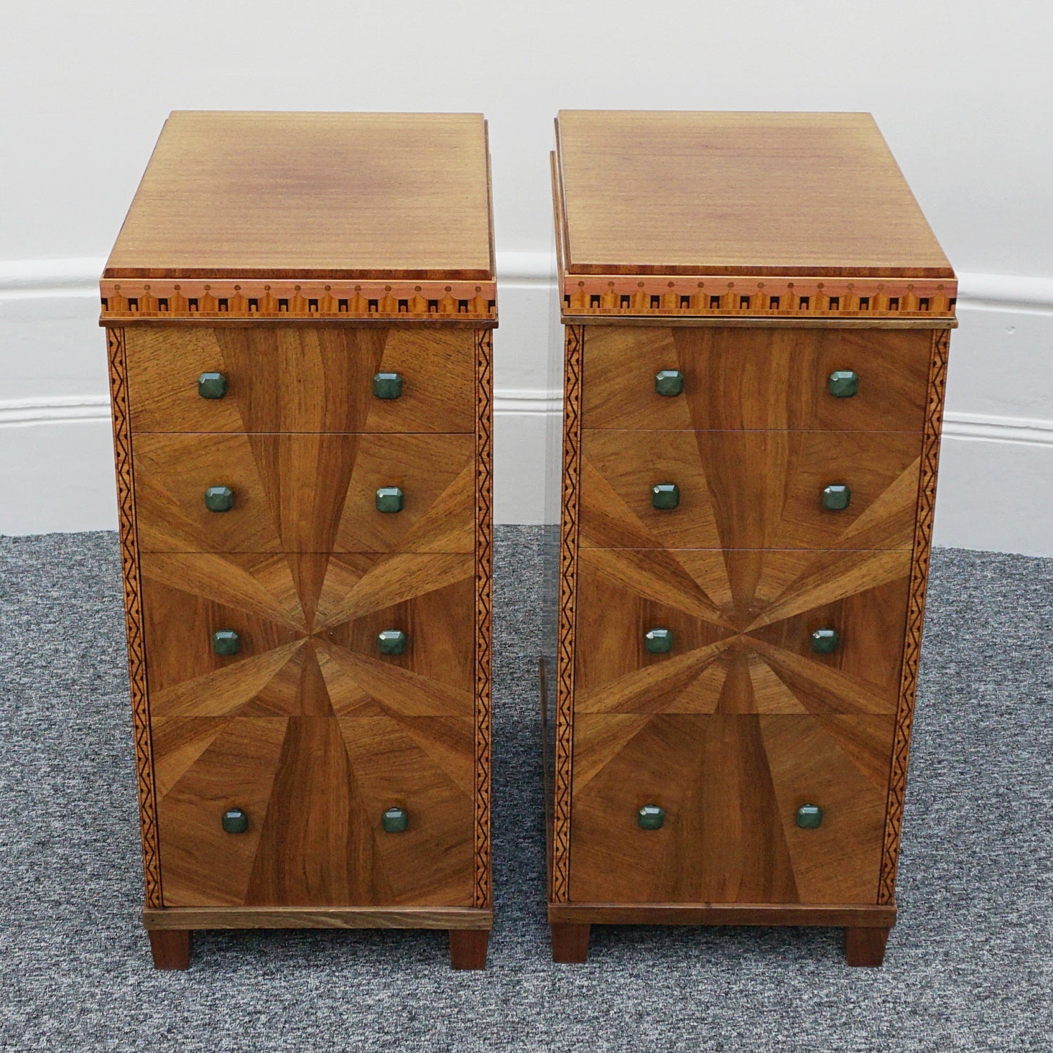 Vintage Original and Unique Art Deco Pair of Chest of Drawers English Circa 1925 - Jeroen Markies Art Deco