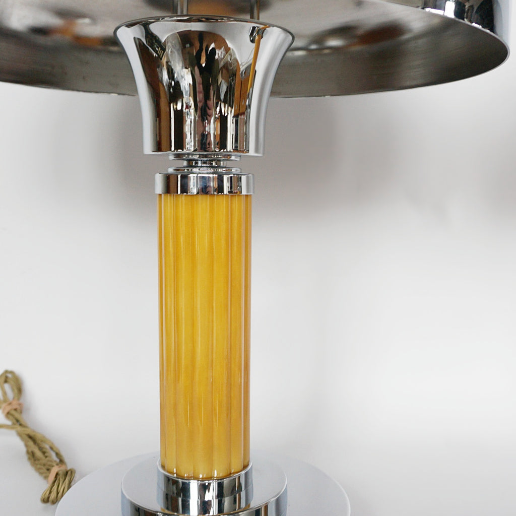 Pair of Art Deco Dome Lamps Bakelite and Chromed Metal English - Jeroen Markies Art Deco