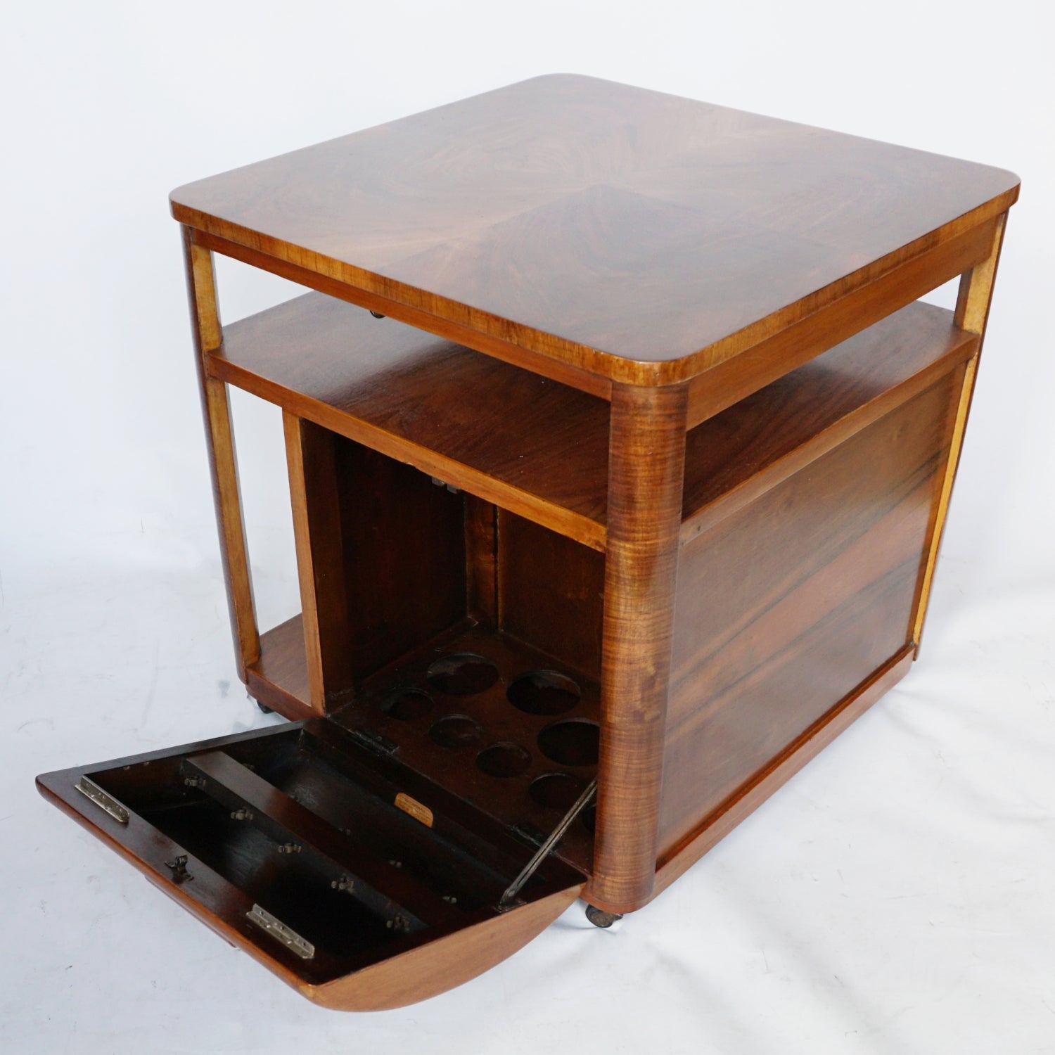 Pair of Art Deco Drinks Tables Figured Walnut Burr Walnut -Jeroen Markies Art Deco