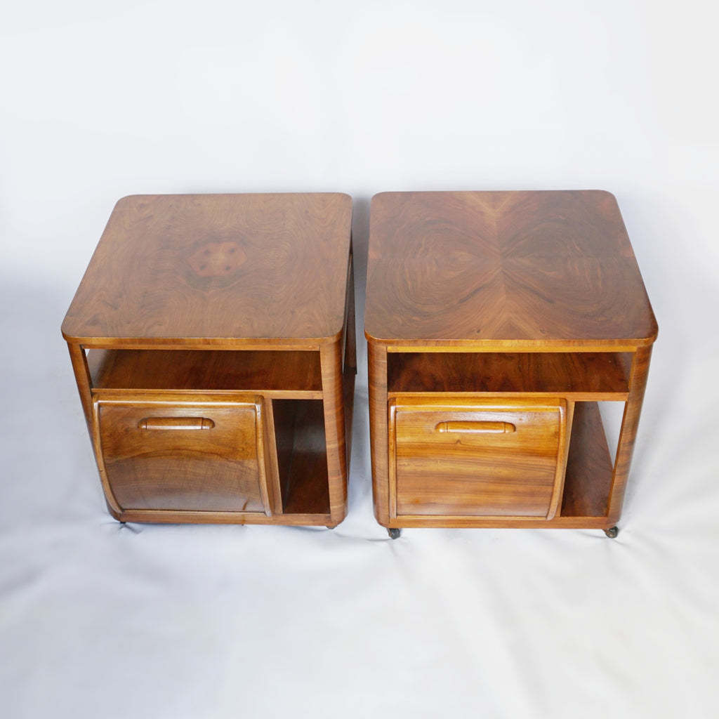 Pair of Art Deco Drinks Tables Figured Walnut Burr Walnut -Jeroen Markies Art Deco