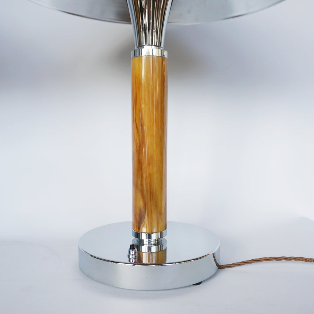Art Deco Marbled Bakelite and Chromed Metal Table Lamos - Jereon Markies Art Deco
