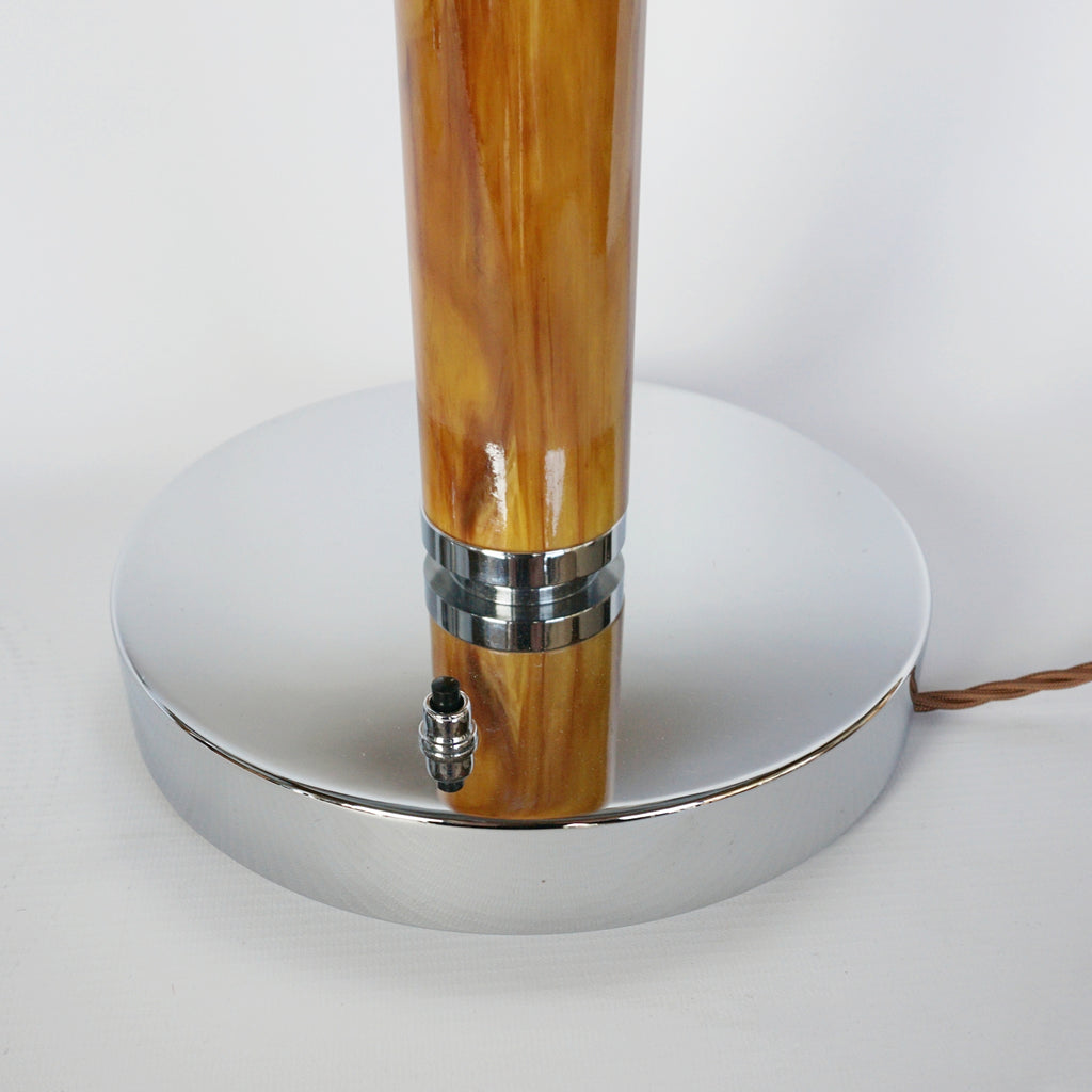 Art Deco Marbled Bakelite and Chromed Metal Table Lamos - Jereon Markies Art Deco