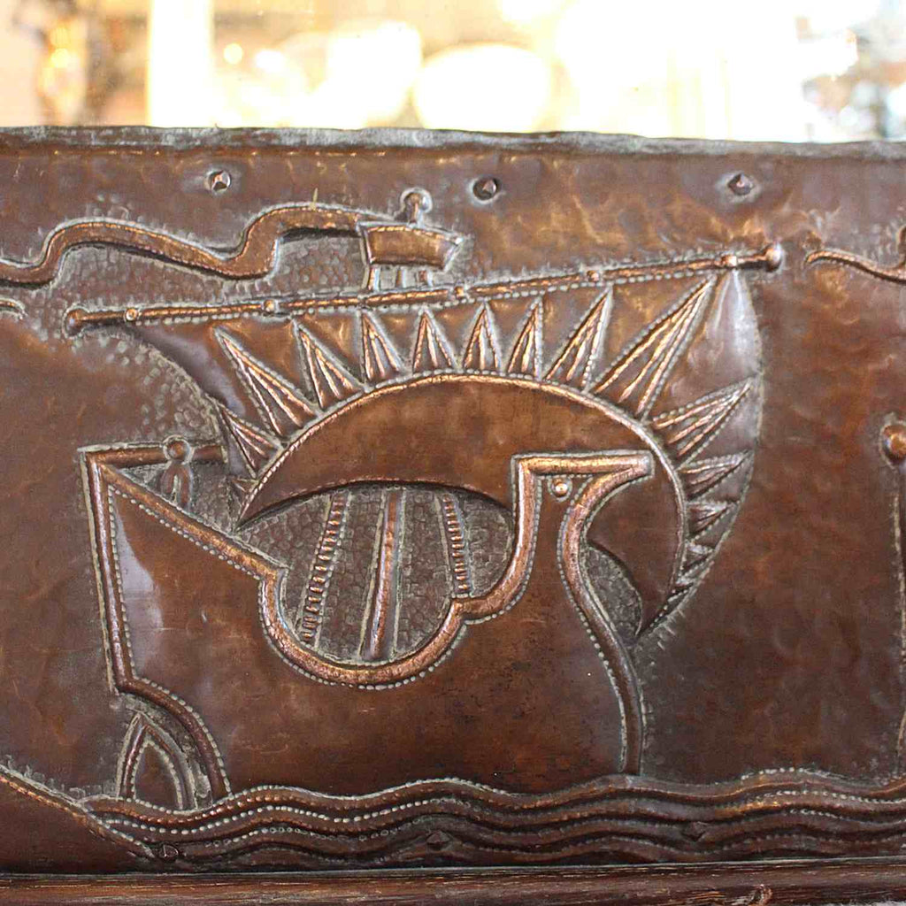 John Pearson Arts & Crafts copper framed mirror at Jeroen Markies